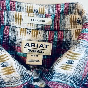 Ariat Women’s Medium Button Down Colorful Plaid Relaxed Shirt GUC
